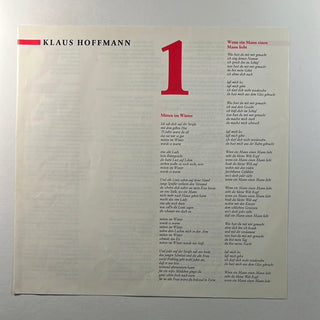 Klaus Hoffmann ‎– Klaus Hoffmann LP mit OIS und Beiblatt (VG+) - schallplattenparadis