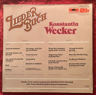 Konstantin Wecker – Liederbuch Doppel LP (VG+) - schallplattenparadis