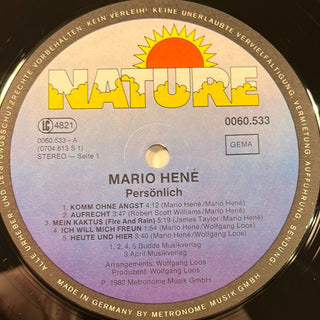 Mario Hené ‎– Persönlich LP mit OIS (VG+) - schallplattenparadis