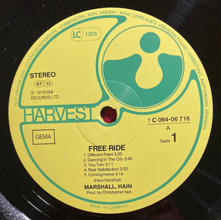Marshall Hain - Free Ride LP mit OIS (VG+) - schallplattenparadis