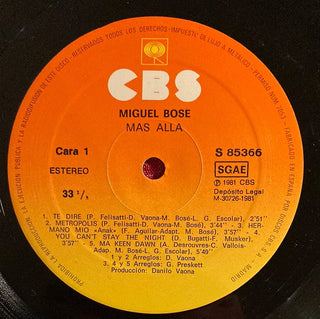 Miguel Bosé ‎– Más Allá LP (VG) - schallplattenparadis