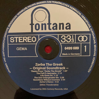 Mikis Theodorakis - Zorba The Greek - Original Soundtrack LP (VG) - schallplattenparadis