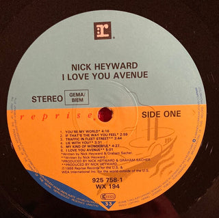 Nick Heyward ‎– I Love You Avenue LP (VG+) - schallplattenparadis