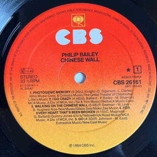 Philip Bailey ‎– Chinese Wall LP mit OIS (VG+) - schallplattenparadis
