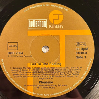 Pleasure ‎– Get To The Feeling LP (VG) - schallplattenparadis
