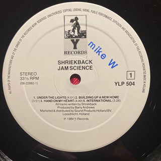 Shriekback ‎– Jam Science LP (VG+) - schallplattenparadis
