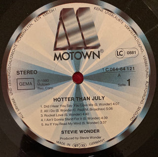 Stevie Wonder - Hotter than July LP mit OIS (VG+) - schallplattenparadis