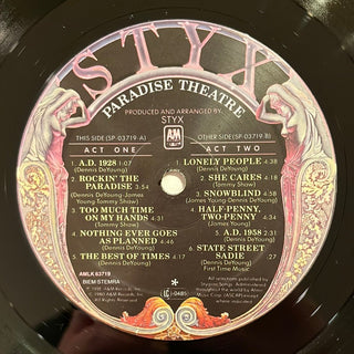 Styx ‎– Paradise Theatre - Laser Etched - LP (NM) - schallplattenparadis