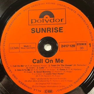 Sunrise ‎– Call On Me LP mit OIS (NM) - schallplattenparadis