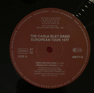 The Carla Bley Band - European Tour 1977 LP (VG) - schallplattenparadis