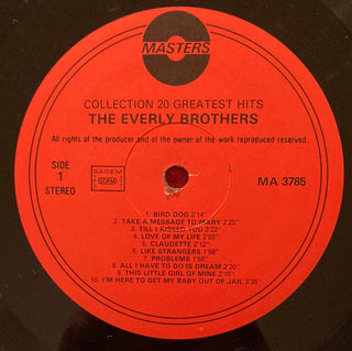 The Everly Brothers ‎– The Everly Brothers Collection - 20 Greatest Hits LP (NM) - schallplattenparadis