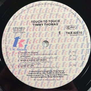 Timmy Thomas ‎– Touch To Touch LP (VG+) - schallplattenparadis