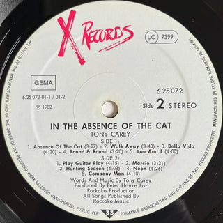 Tony Carey ‎– In The Absence Of The Cat LP mit OIS (NM) - schallplattenparadis