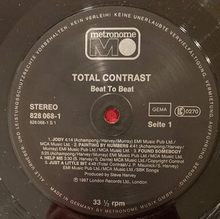 Total Contrast ‎– Beat To Beat LP mit OIS (VG) - schallplattenparadis