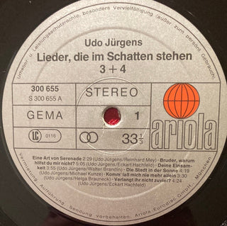 Udo Jürgens ‎– Lieder, Die Im Schatten Stehen 3+4 Doppel LP (NM) - schallplattenparadis