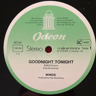 Wings ‎– Good Night Tonight Maxi-Single (VG+) - schallplattenparadis