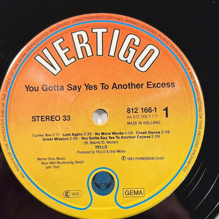 Yello ‎– You Gotta Say Yes To Another Excess LP (NM) - schallplattenparadis